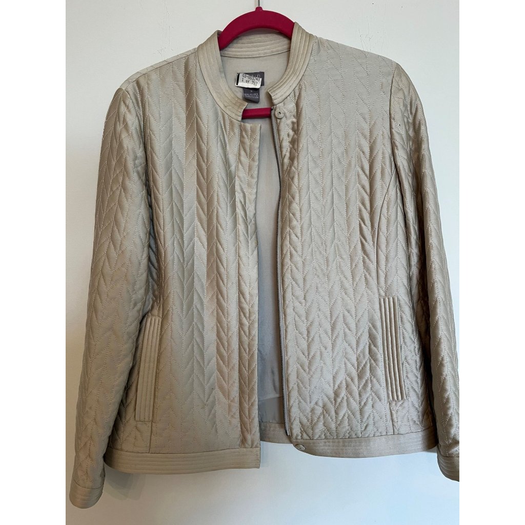 Sigrid Olsen Women's Vintage Small Silk Quilted Padded Lined Lightweight Jacket